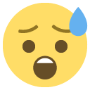 face with open mouth and cold sweat
