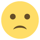 slightly frowning face